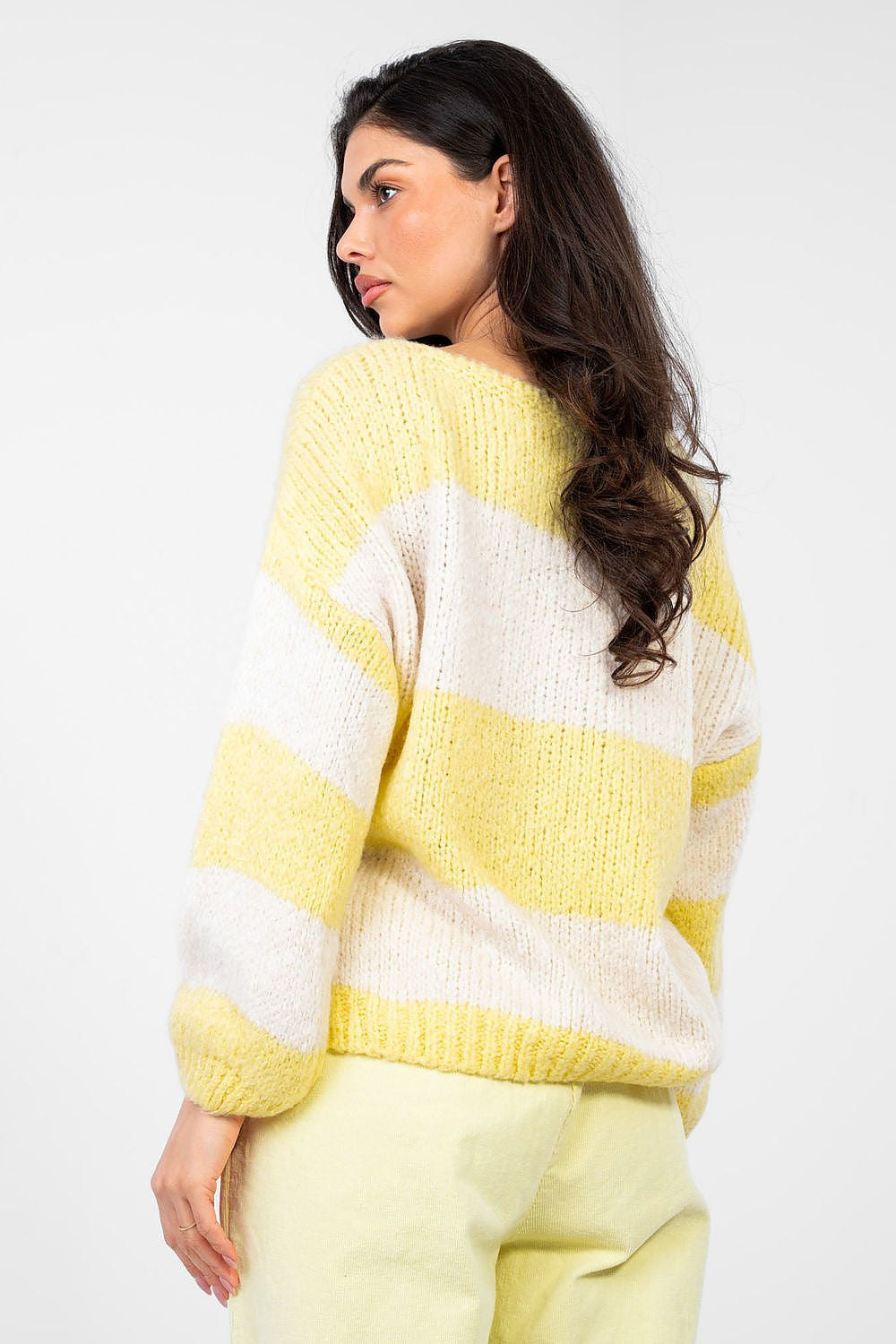Maglione oversize da donna a righe - 224389