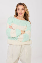 Verde / Universale Maglione oversize da donna a righe