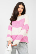 Rosa / Universale Maglione oversize da donna a righe
