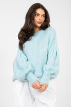Azzurro / Universale Maglione oversize da donna - VERA