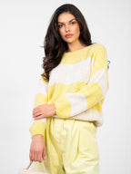 Giallo / ONE SIZE Maglione Oversize a Righe in Misto Lana
