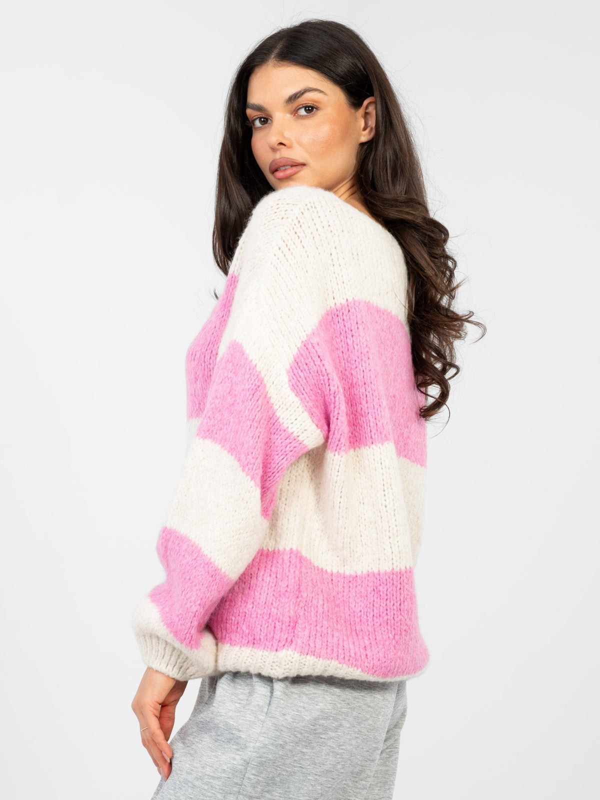 Maglione Oversize a Righe in Misto Lana (Brooklyn)