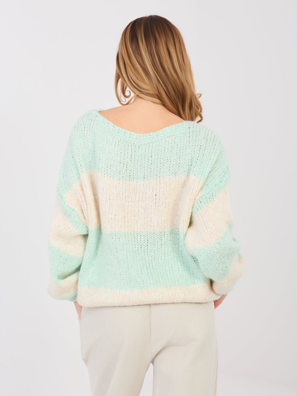 Maglione Oversize a Righe in Misto Lana (Brooklyn)