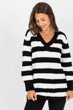 Maglione rigata da donna in misto lana - 170818