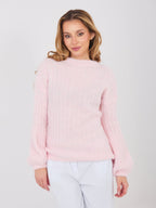 Rosa / ONE SIZE Maglione soffice da donna con maniche