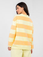 Felpa Light con Scollo a V e Motivo Strisce – Comfort Chic