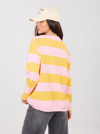 Felpa Light con Scollo a V e Motivo Strisce – Comfort Chic