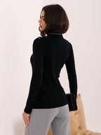 Martine - Maglione Elegante Aderente a Costine con Mezza
