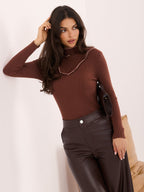 Martine - Maglione Elegante Aderente a Costine con Mezza