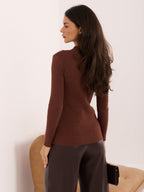 Martine - Maglione Elegante Aderente a Costine con Mezza