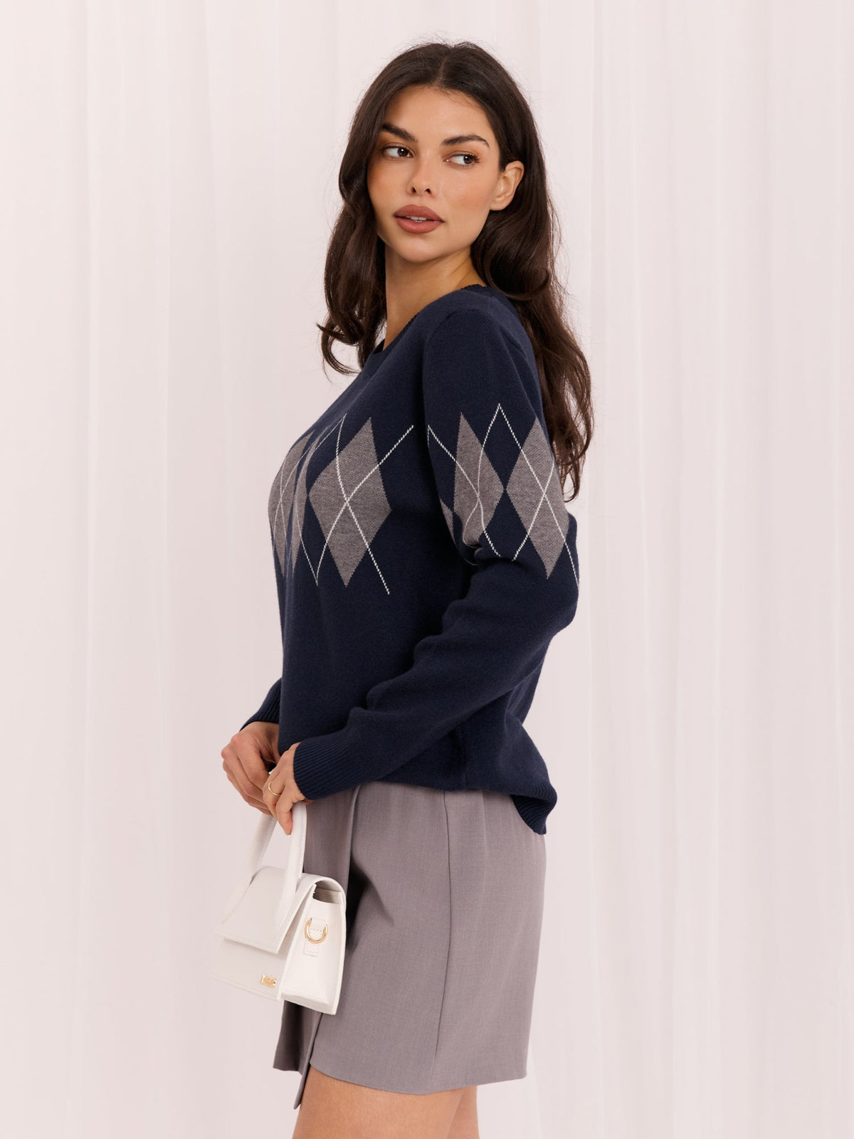 Marzia - Maglia Casual da Donna a Maniche Lunghe con Motivo