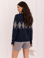 Marzia - Maglia Casual da Donna a Maniche Lunghe con Motivo