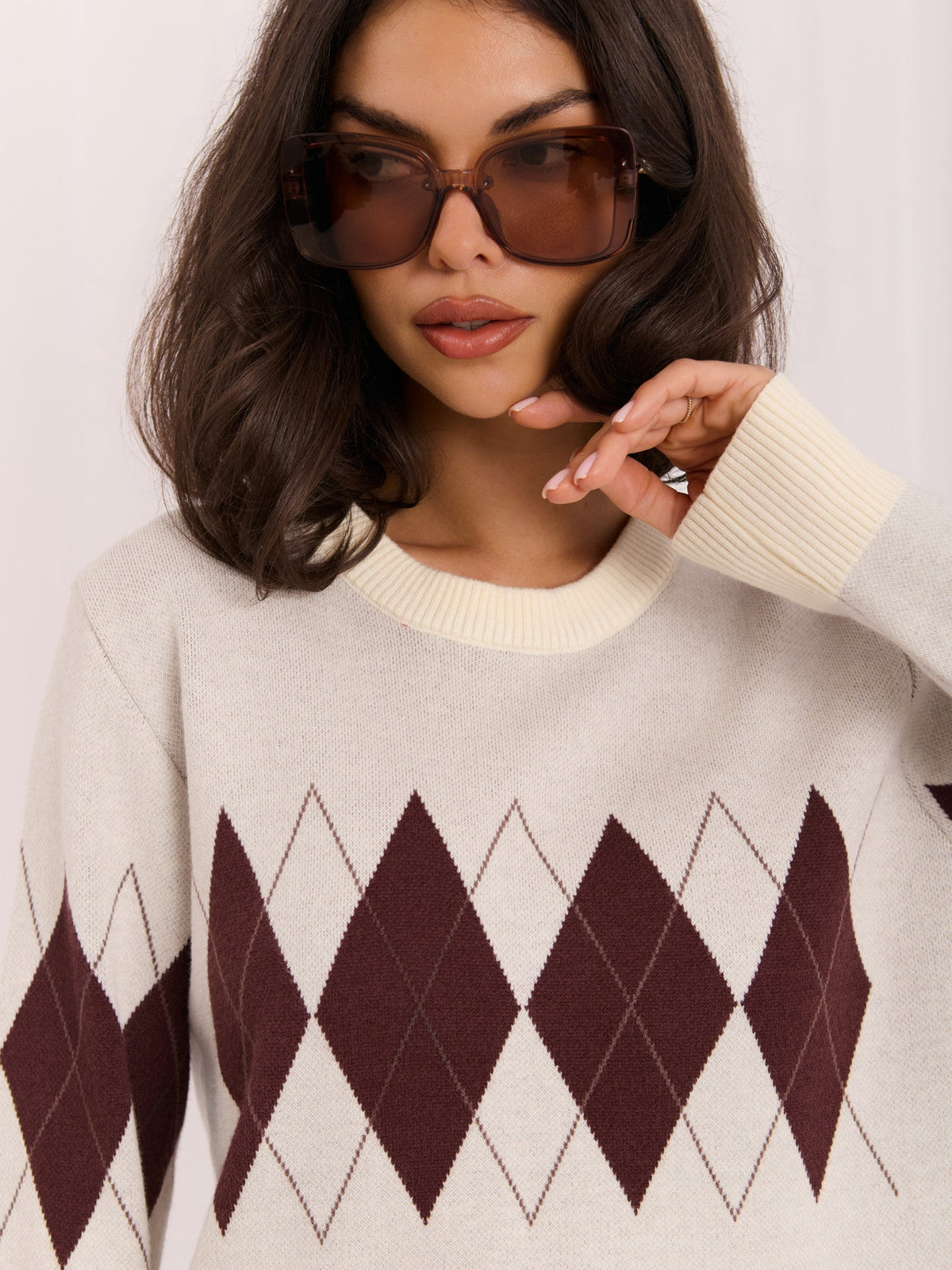 Marzia - Maglia Casual da Donna a Maniche Lunghe con Motivo