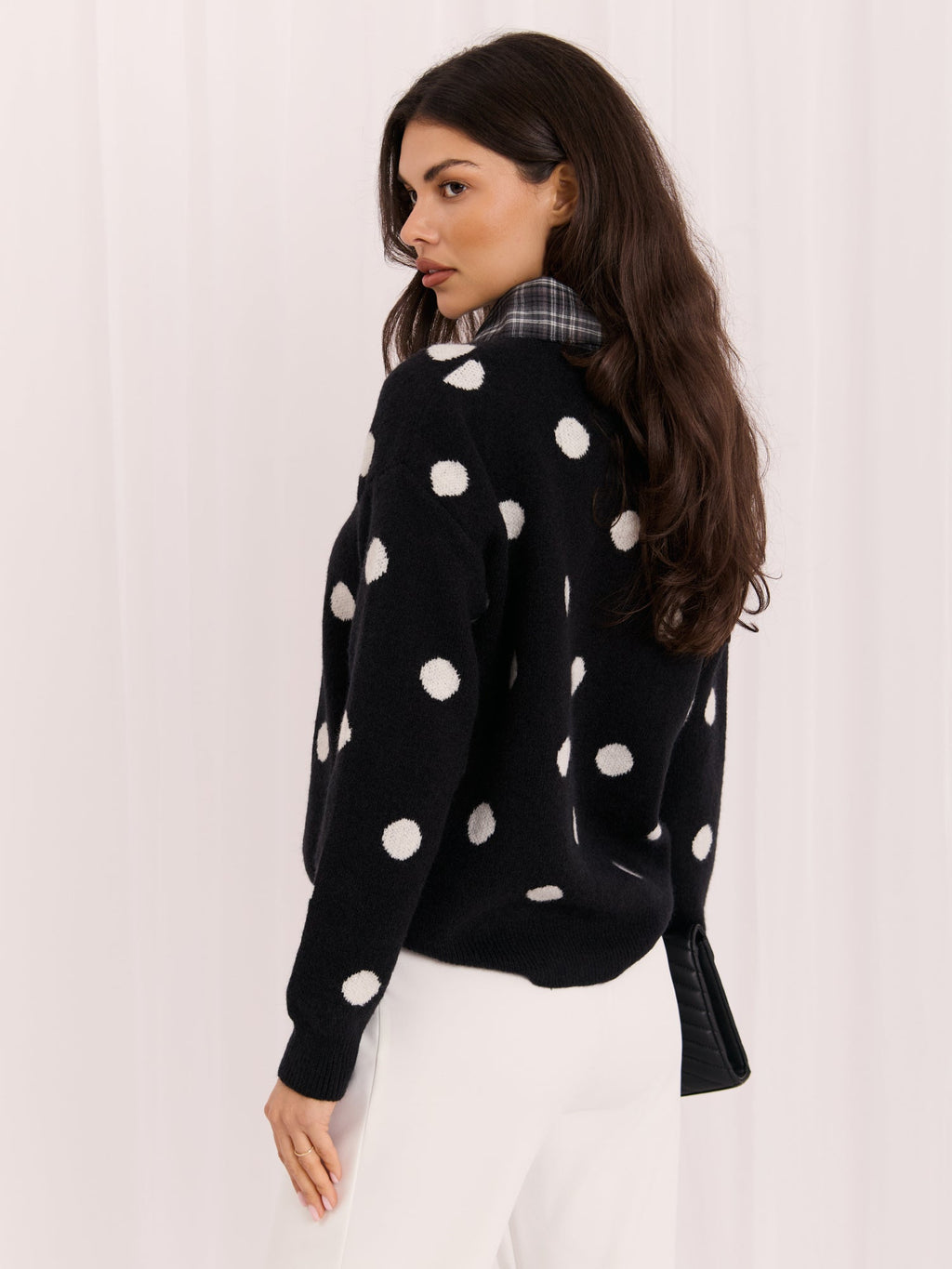 Micaela - Maglione da Donna in Viscosa con Effetto Camicia