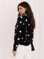 Micaela - Maglione da Donna in Viscosa con Effetto Camicia