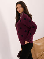 Micaela - Maglione da Donna in Viscosa con Effetto Camicia