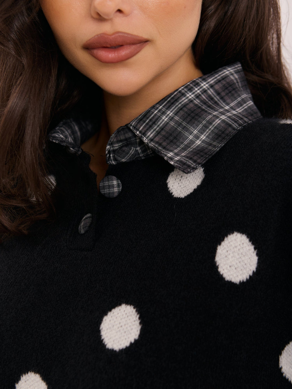 Micaela - Maglione da Donna in Viscosa con Effetto Camicia