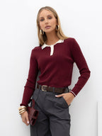 Miranda - Maglione Polo da Donna a Trecce in Misto PBT
