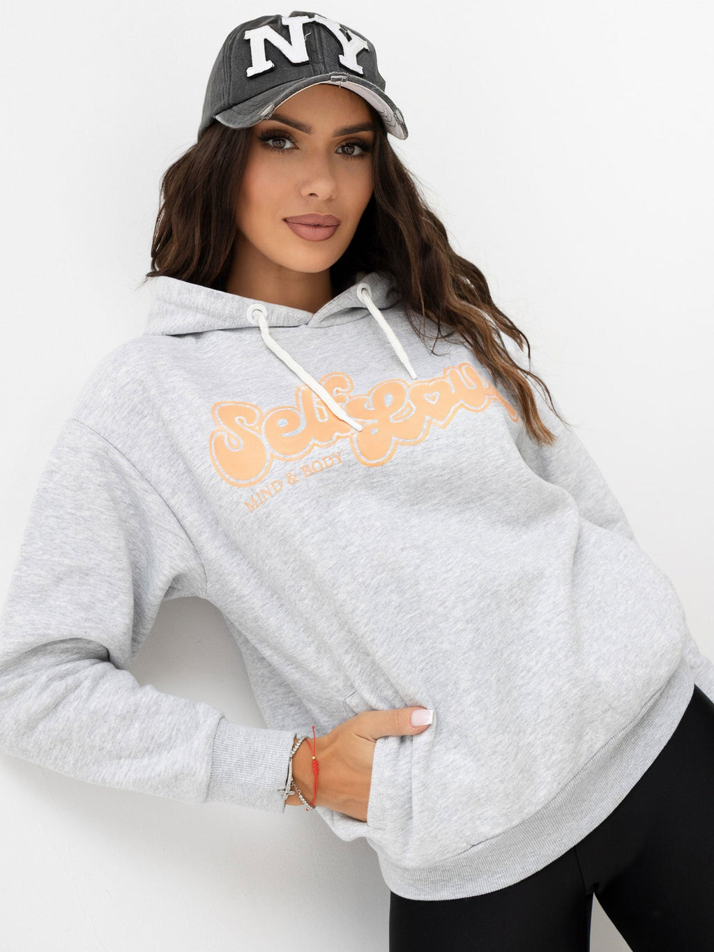 Miriam - Felpa Oversize Grigio Chiaro con Cappuccio