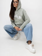 Miriam - Felpa Oversize Grigio Chiaro con Cappuccio