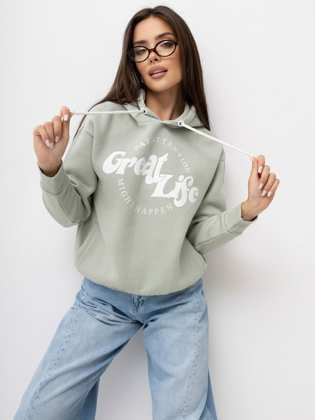 XS / Verde pistacchio Miriam - Felpa Oversize Grigio Chiaro
