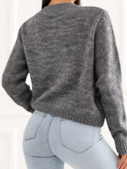 NORA - Cardigan Elegante con Scollo Tondo e Bottoni