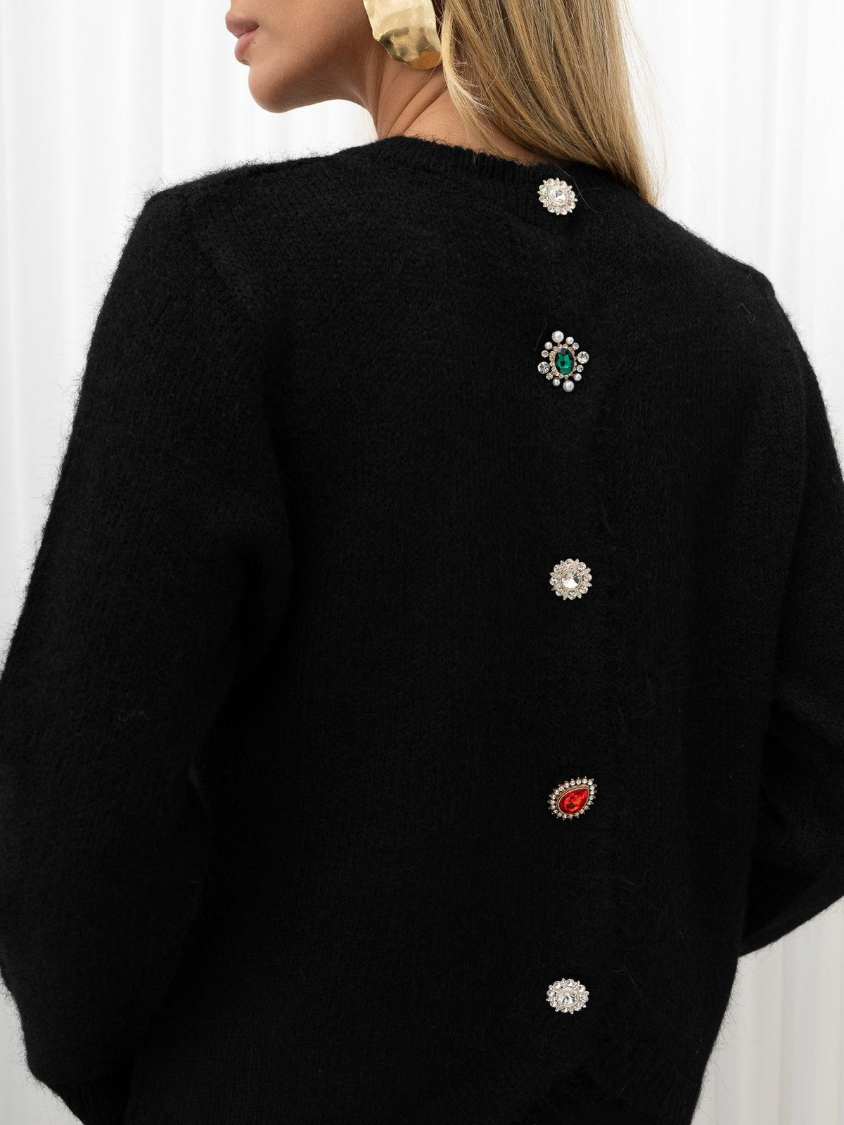 NORA - Cardigan Elegante con Scollo Tondo e Bottoni