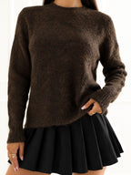 NORA - Cardigan Elegante con Scollo Tondo e Bottoni