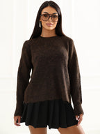 NORA - Cardigan Elegante con Scollo Tondo e Bottoni