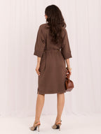 Oksana - Abito in Maglia Ampio con Collo Alto Cintura