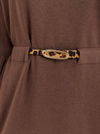 Oksana - Abito in Maglia Ampio con Collo Alto Cintura