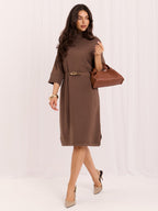 Oksana - Abito in Maglia Ampio con Collo Alto Cintura