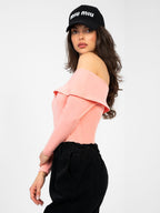 Blusa Fitted con Scollo Off-the-Shoulder in Cotone (Oriana)