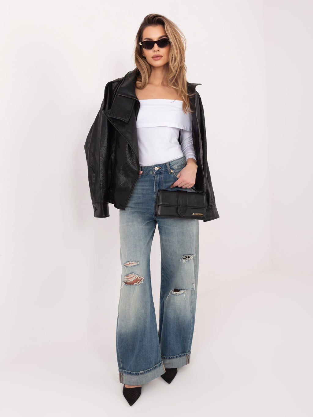 Blusa Fitted con Scollo Off-the-Shoulder in Cotone (Oriana)