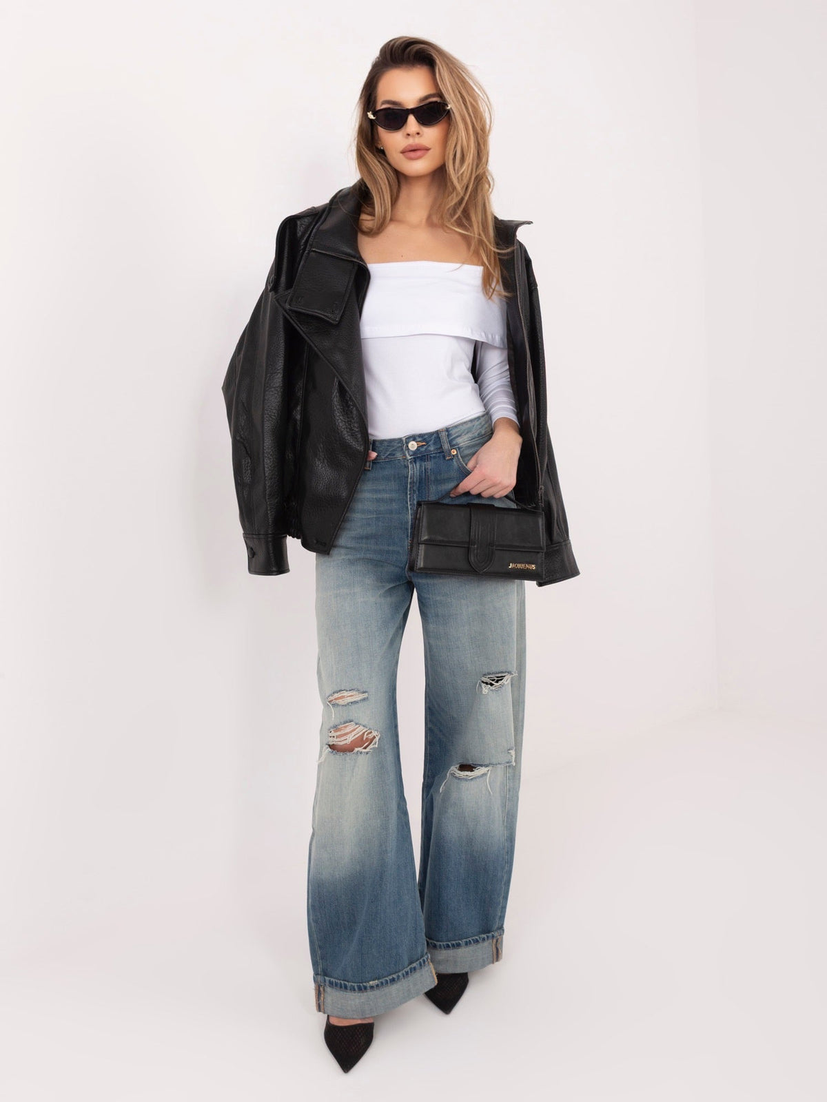 Blusa Fitted con Scollo Off-the-Shoulder in Cotone (Oriana)
