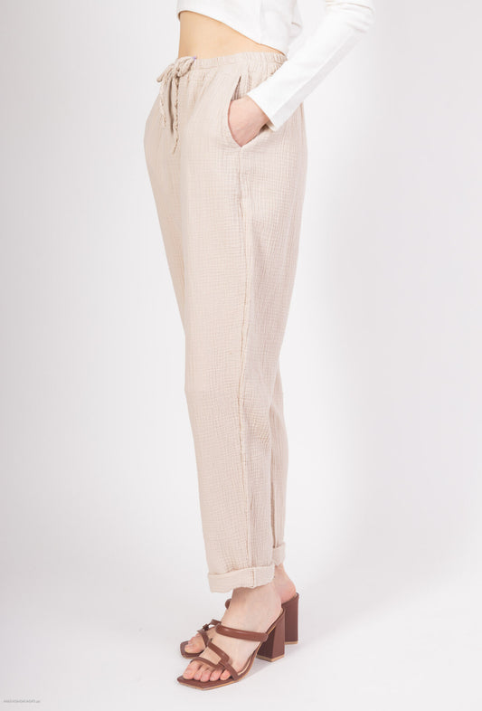 Pantaloni in garza di cotone