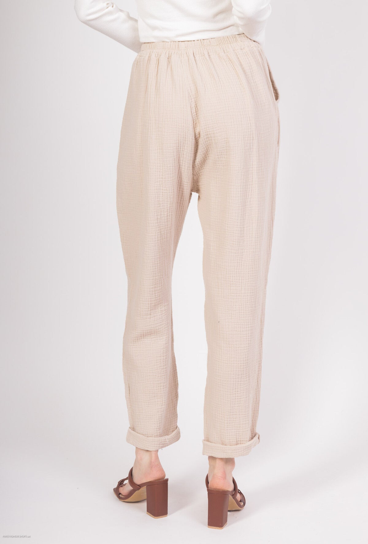 Pantaloni in garza di cotone