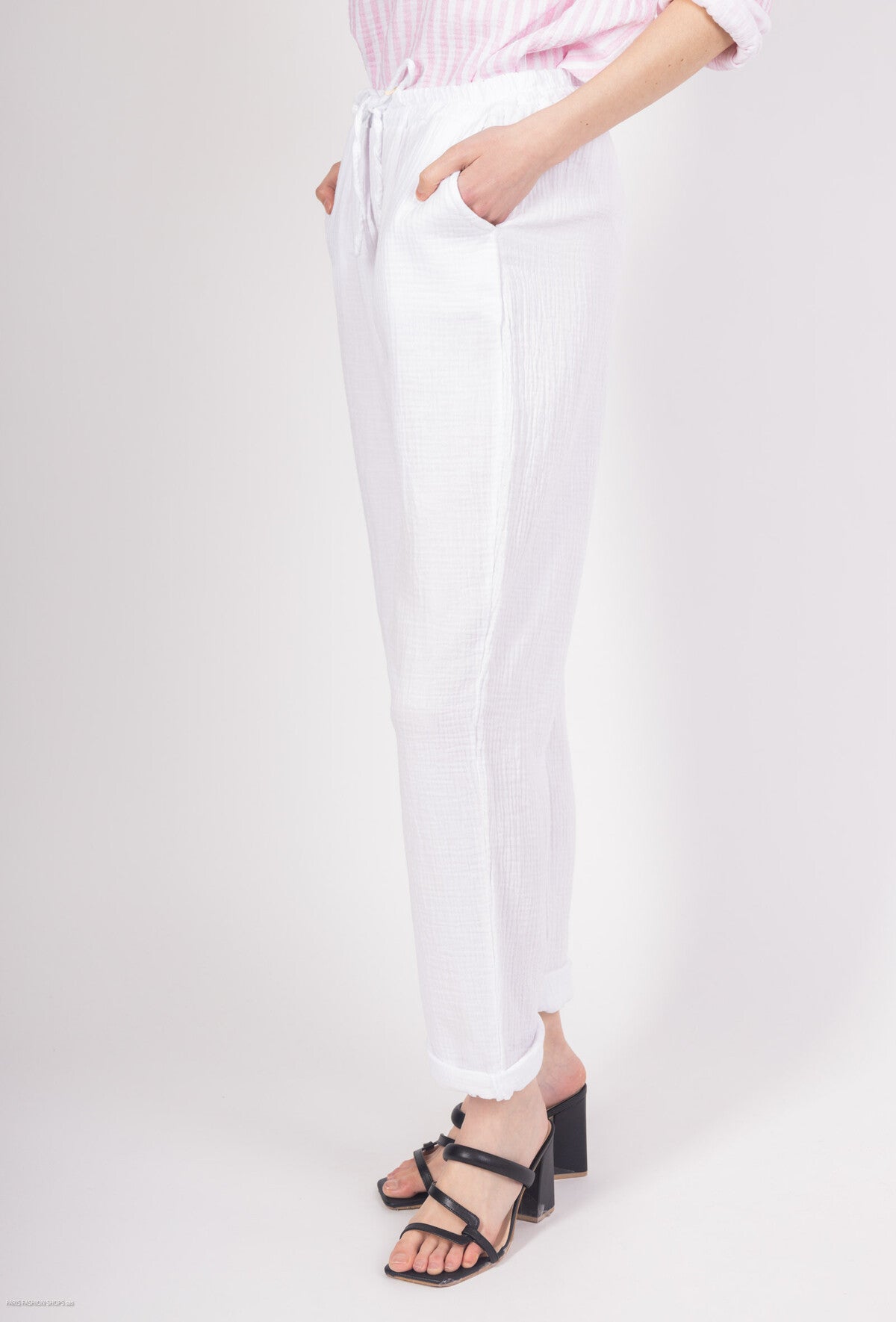 Pantaloni in garza di cotone