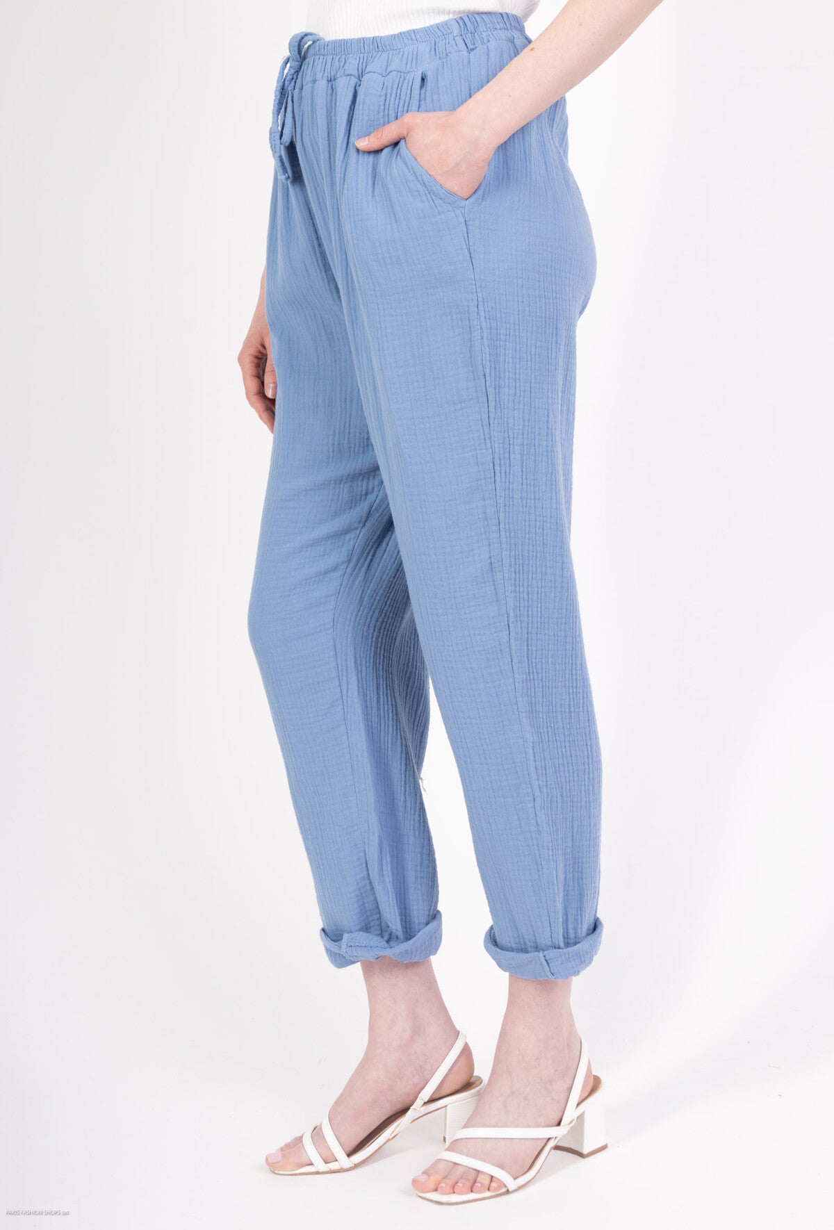 Pantaloni in garza di cotone