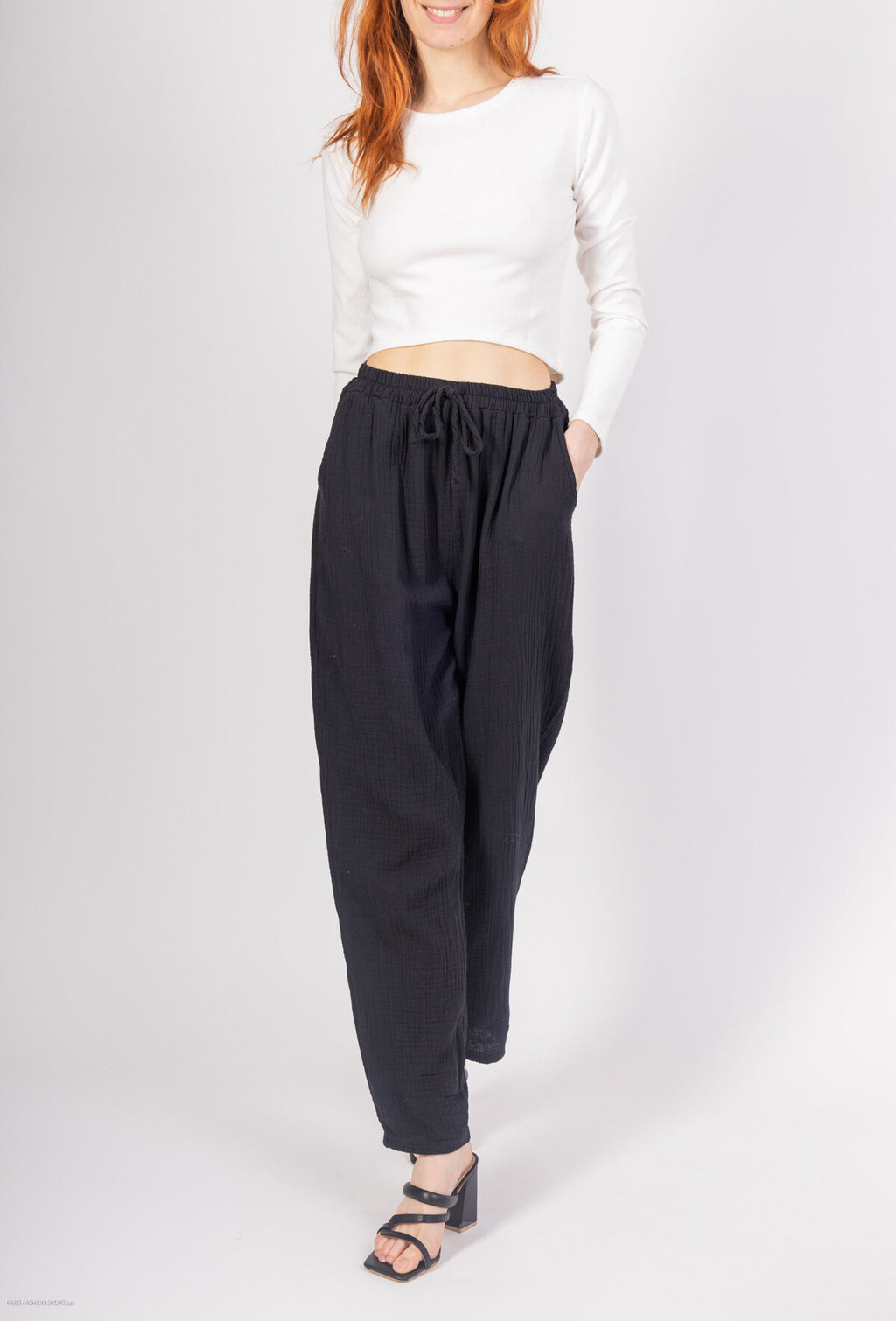 Pantaloni in garza di cotone