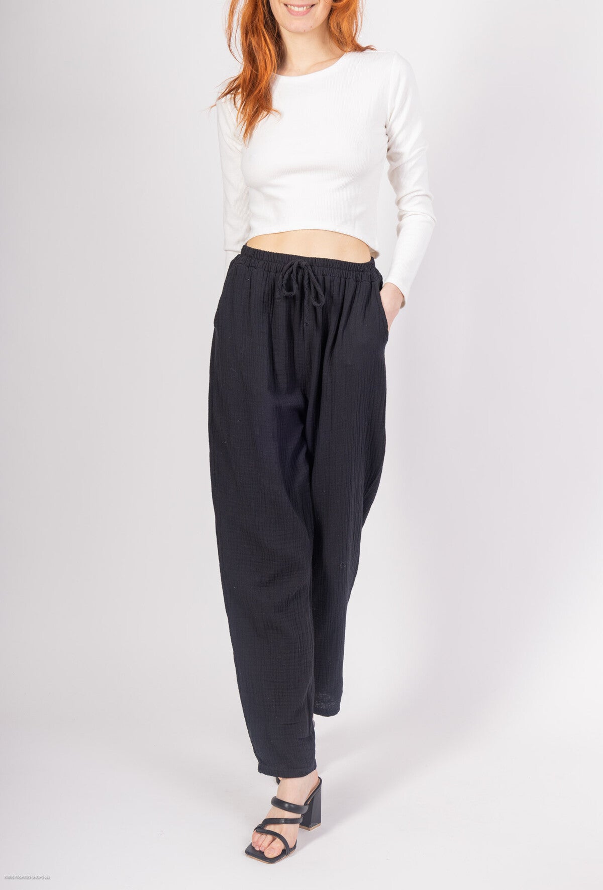 Pantaloni in garza di cotone