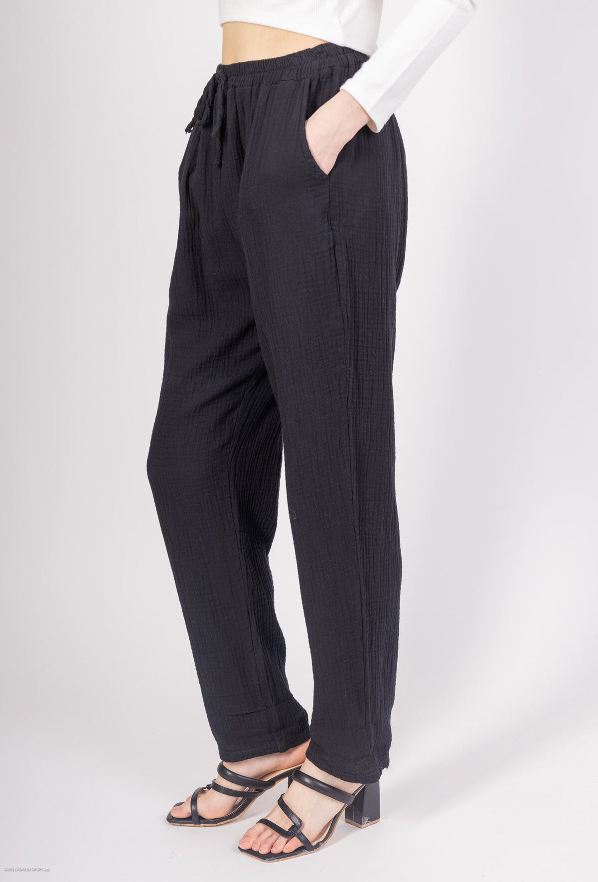 Pantaloni in garza di cotone