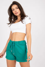 Verde / S Pantaloncini in felpa dal taglio dritto - 166002