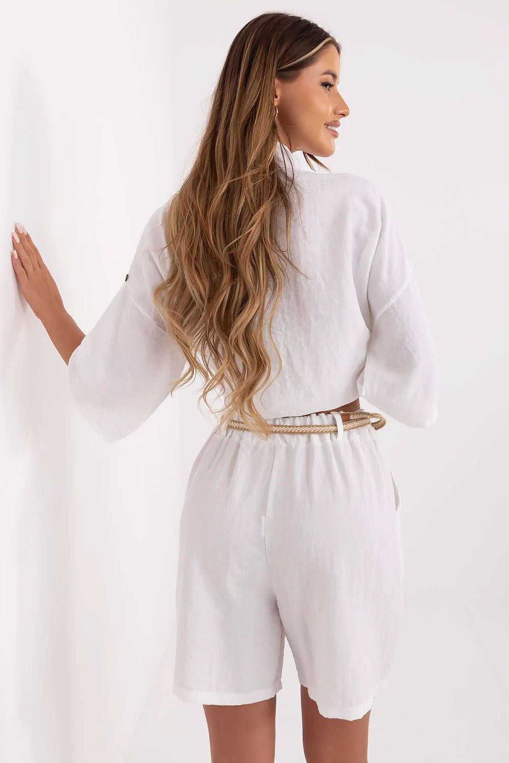 Pantaloncini in lino e viscosa - 214048