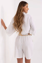 Pantaloncini in lino e viscosa - 214048