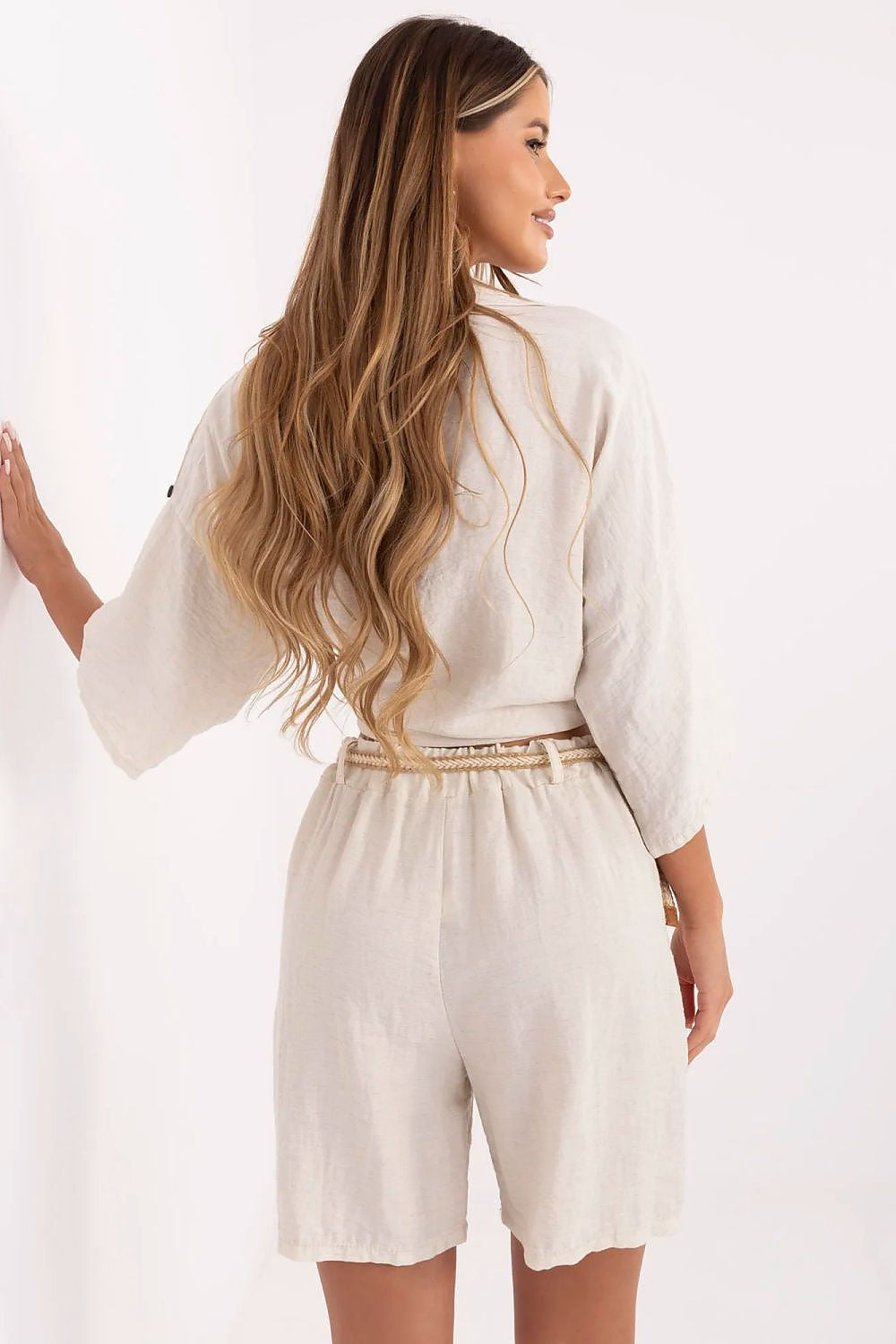 Pantaloncini in lino e viscosa - 214048