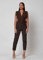 Marrone / S Pantaloni basic da donna - 223024