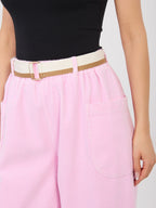 Pantaloni Carrot in Velluto a Coste con Cintura – Made