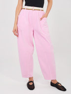 Rosa / ONE SIZE Pantaloni Carrot in Velluto a Coste