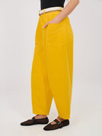 Pantaloni Carrot in Velluto a Coste con Cintura – Made